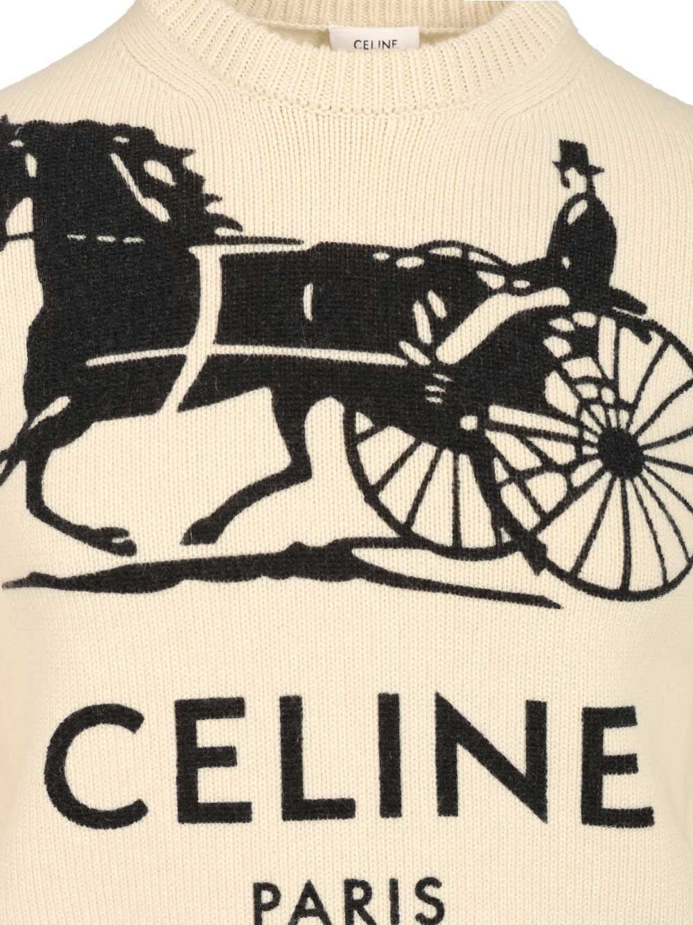 Celine Men Slim-Fit Logo-Intarsia Cashmere Sweater CELINE