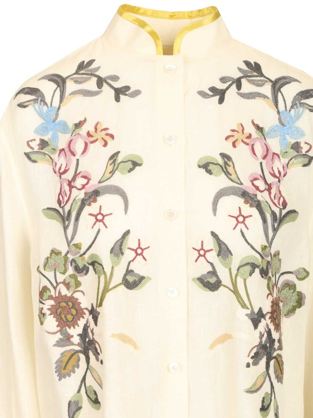 Valentino Garavani Women Linen Shirt With Embroidery VALENTINO GARAVANI