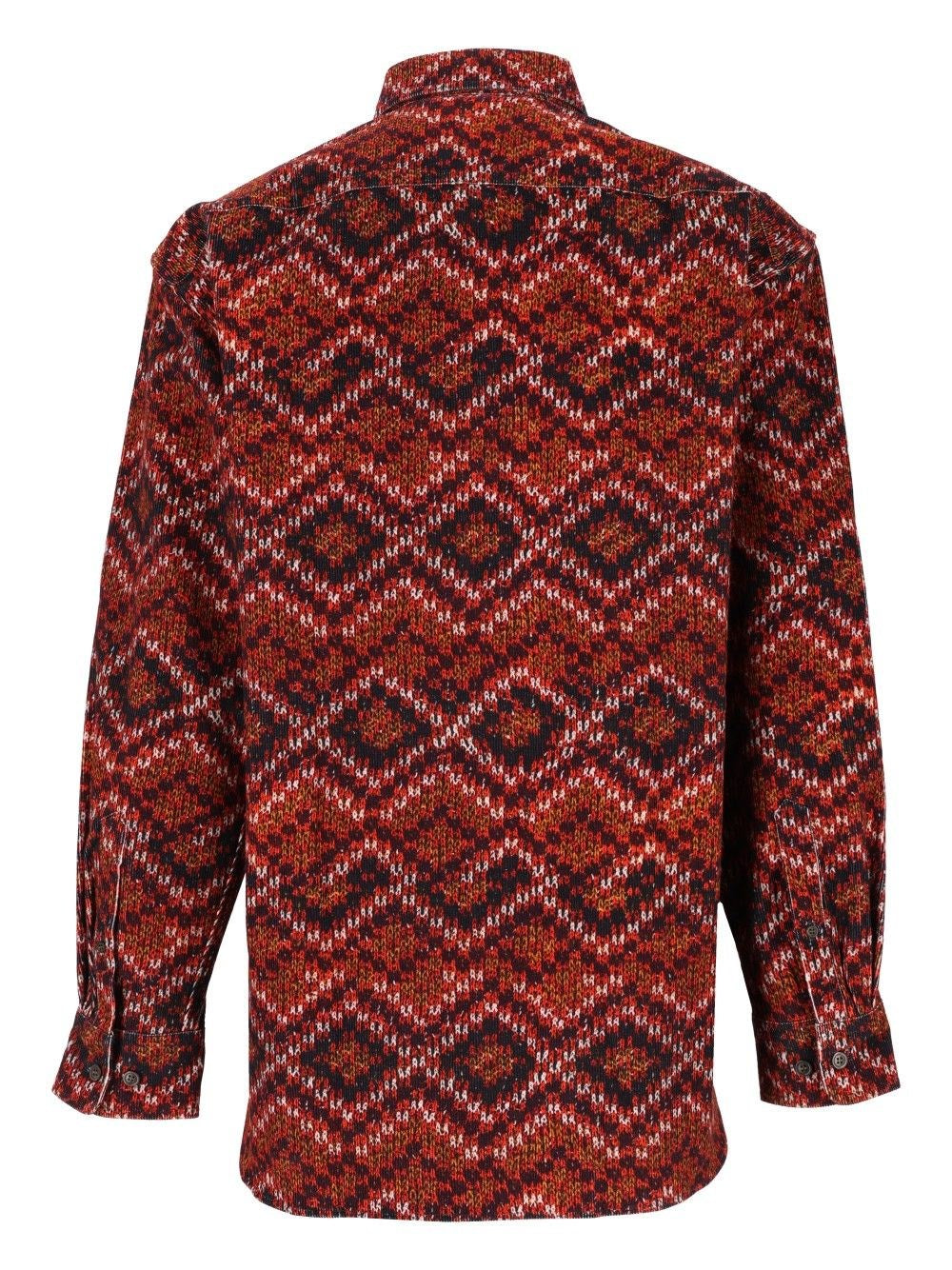Dries Van Noten Men Printed Velvet Shirt DRIES VAN NOTEN