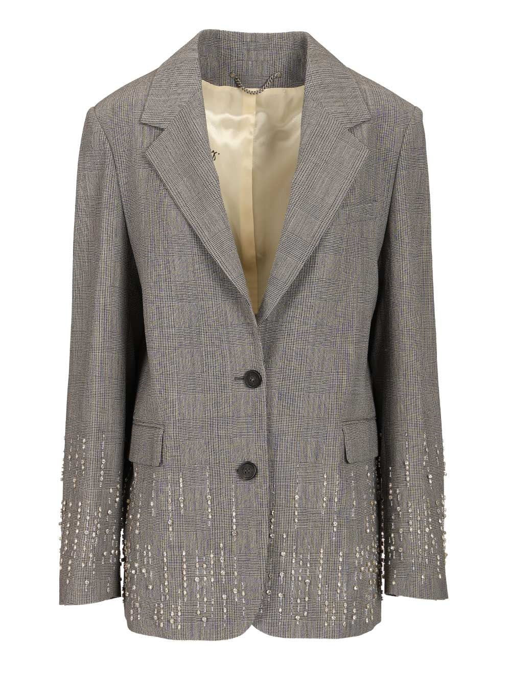 Golden Goose Women Prince Of Wales Blazer With Crystals GOLDEN GOOSE