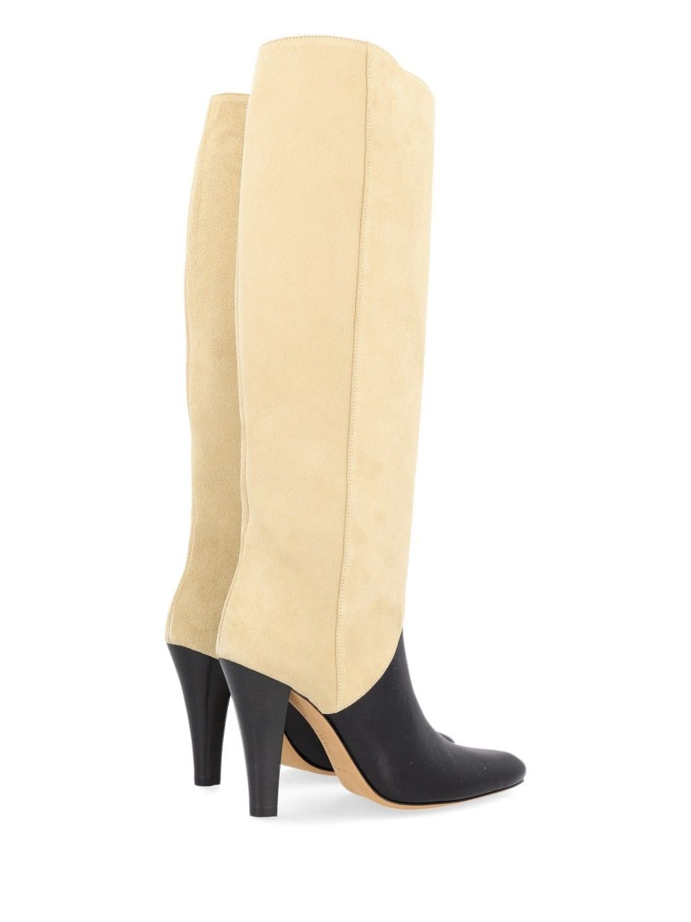 Jude Women "Edita" Knee-High Boots In Black Leather And Suede Jude