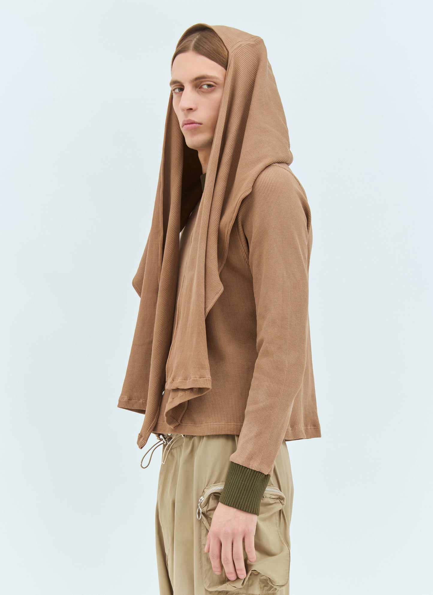 Charlie Constantinou Men Panelled Waffle Top With Scarf Charlie Constantinou