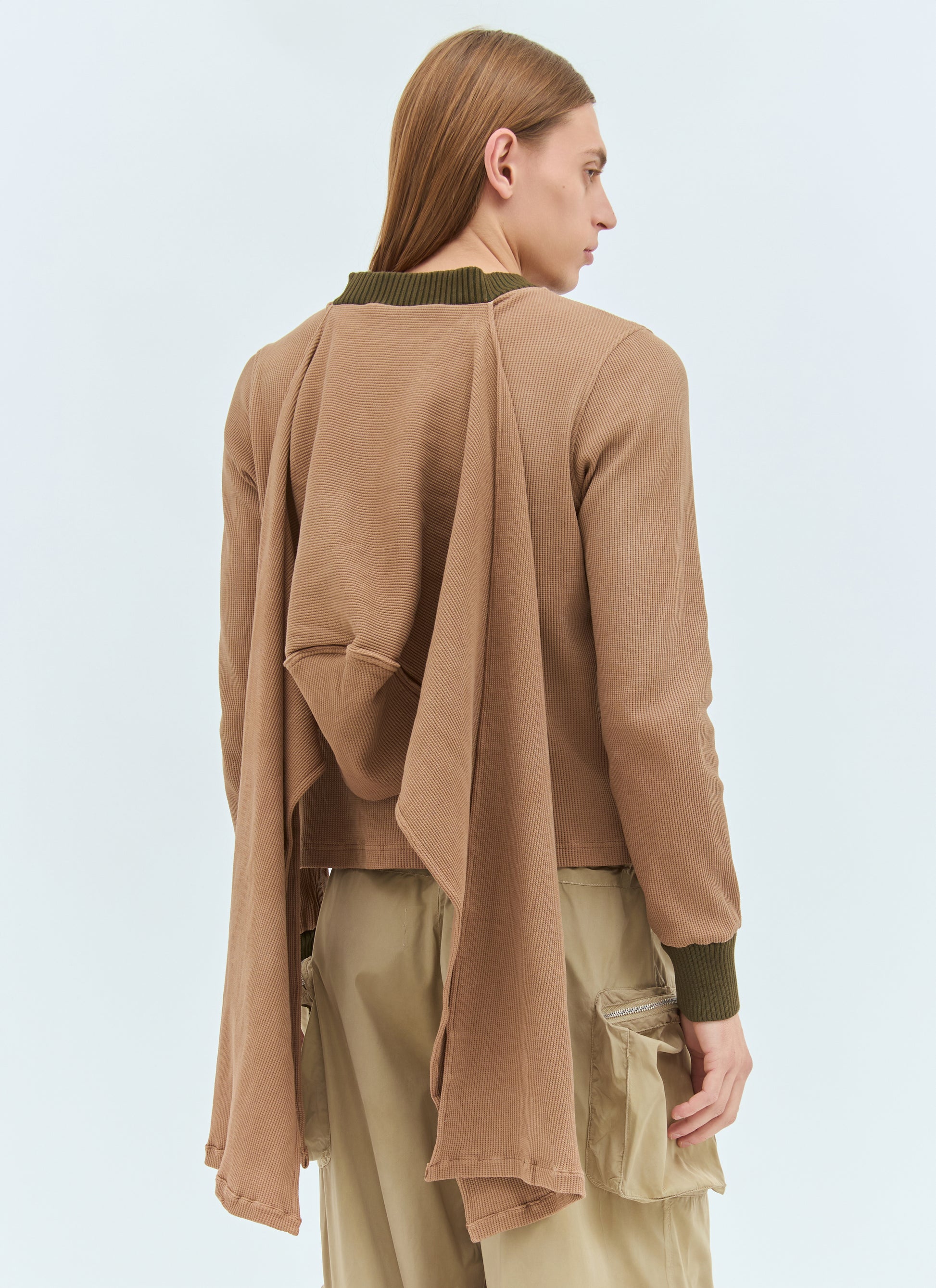 Charlie Constantinou Men Panelled Waffle Top With Scarf Charlie Constantinou