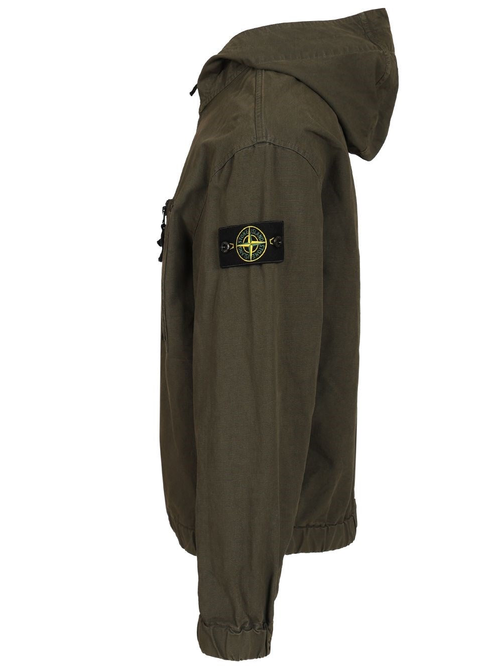 Stone Island Men Organic Cotton Ripstop Hooded Overshirt
