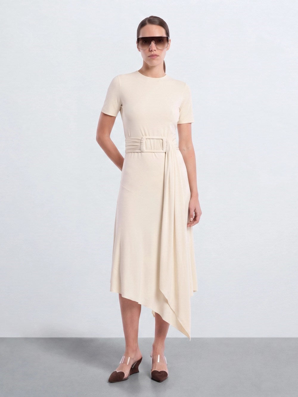 Alaïa Women Jersey Dress With Belt ALAIA