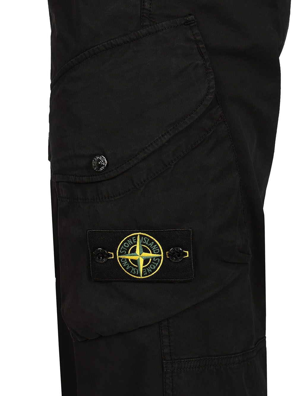 Stone Island Men Stretch Organic Cotton Twill Cargo Trousers STONE ISLAND