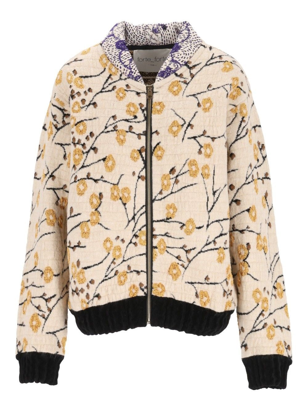 Forte_Forte Women "Cherry Blossom" Jacquard Bomber Jacket"Cherry Blossom" Jacquard Bomber Jacket FORTE FORTE