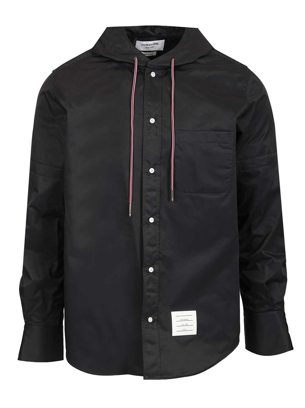 Thom Browne Men Nylon Hooded Shirt THOM BROWNE