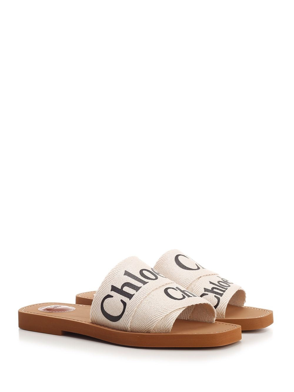 Chloe' Women Ivory "Woody" Flat Sandal CHLOE