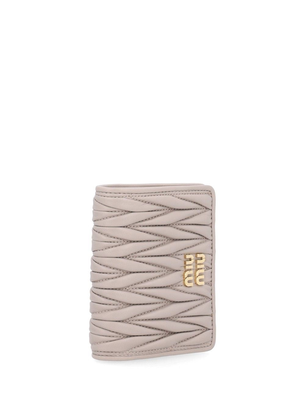 Miu Miu Women Compact Matelassé Leather Wallet MIU MIU