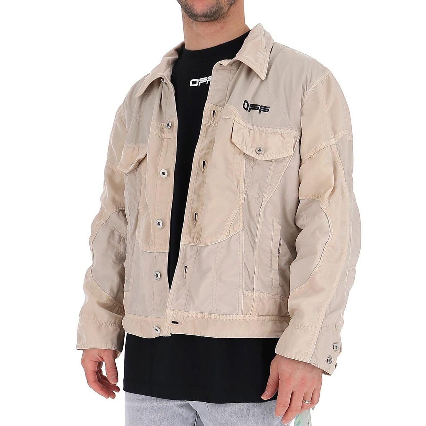Off-White Logo Windbreaker Bomber Jacket Men OFF-WHITE