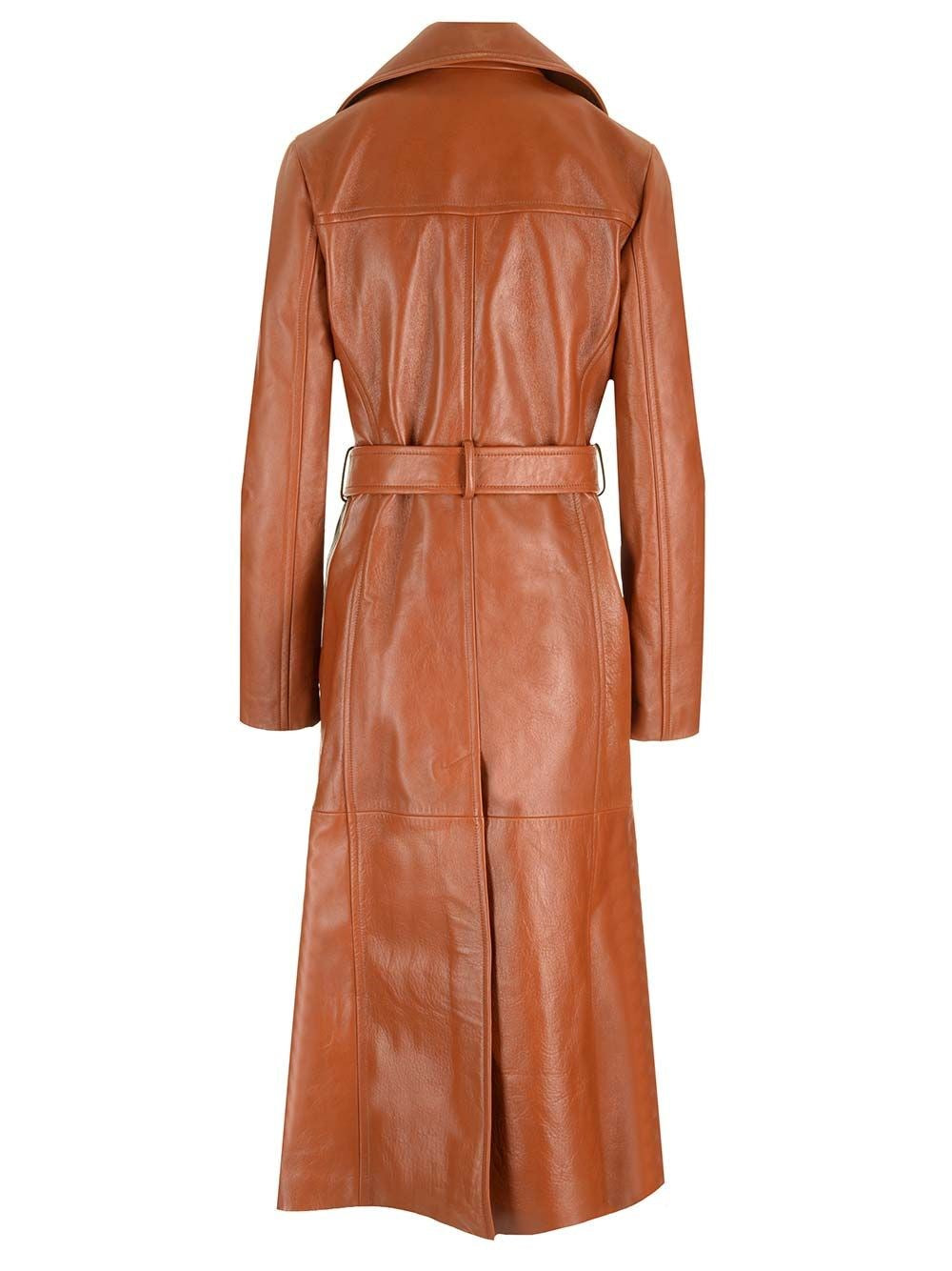 Chloe' Women Leather Military Trench Coat CHLOE