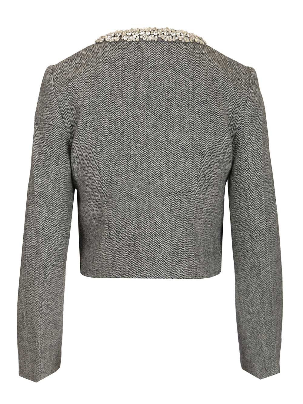 Self-Portrait Women Herringbone Jacket With Crystal Trim SELF-PORTRAIT