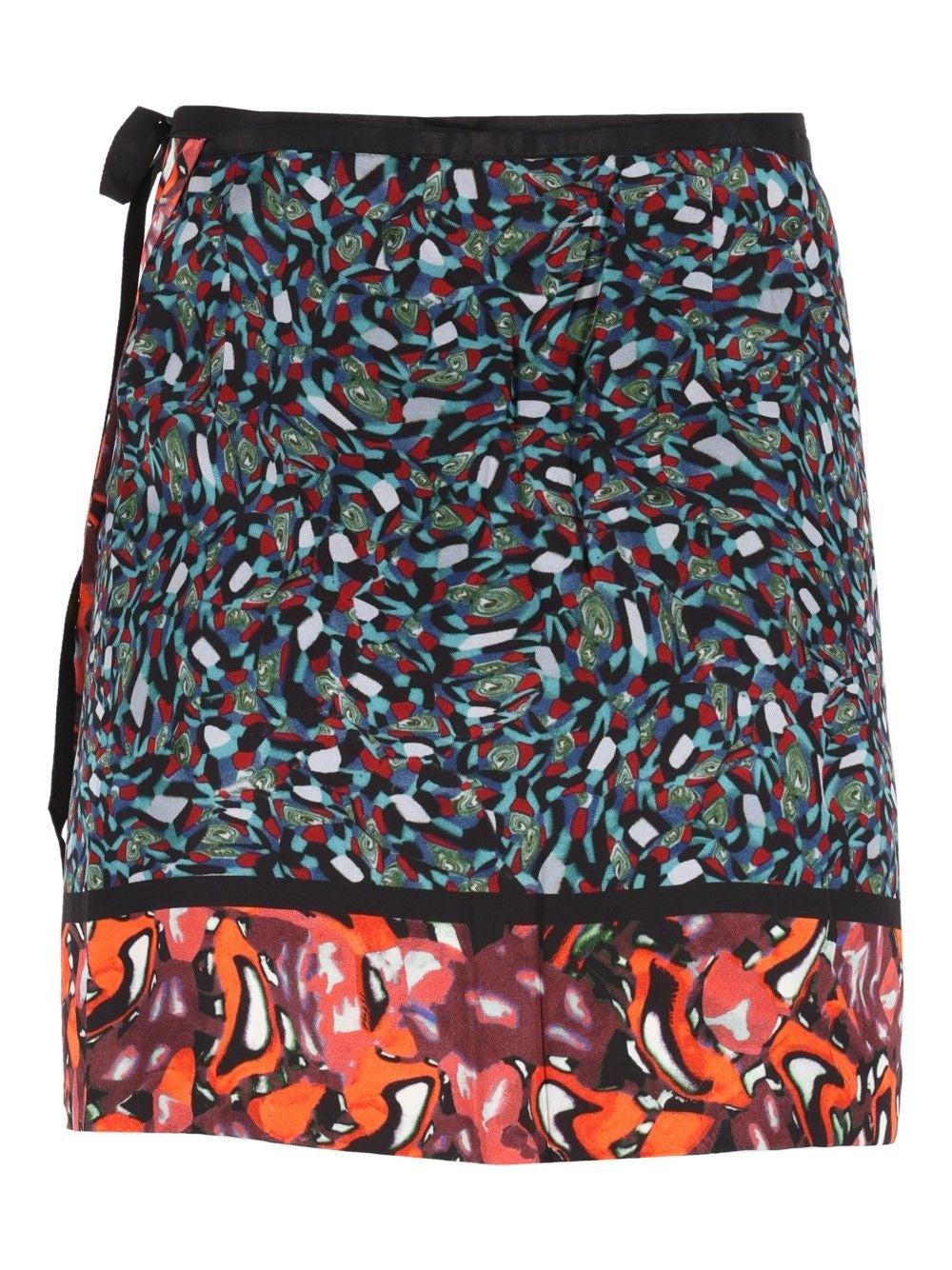 Dries Van Noten Women Gabrinas Printed Satin Wrap Mini Skirt DRIES VAN NOTEN