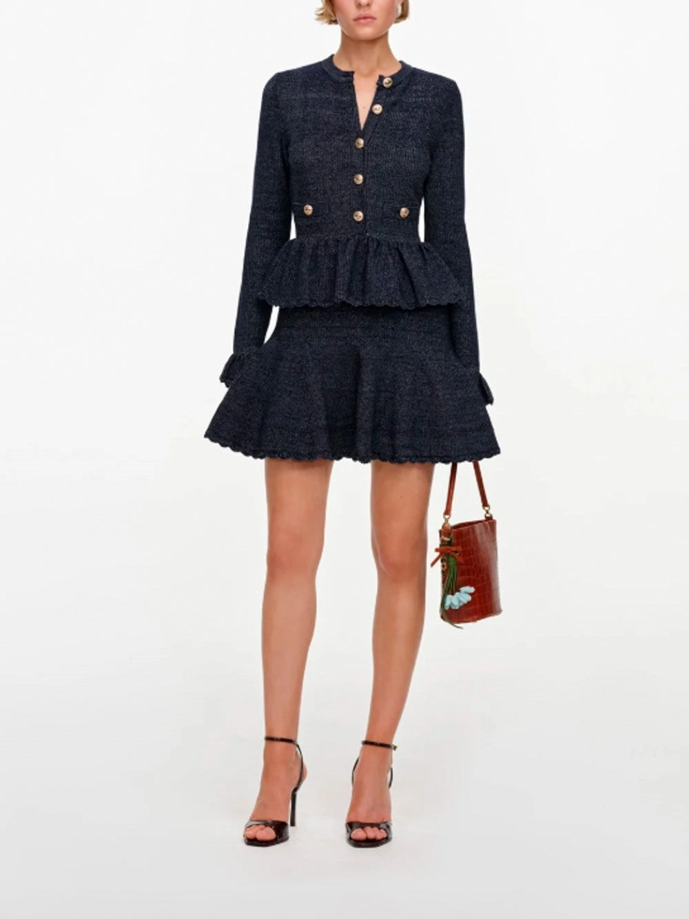 Self-Portrait Women Textured Knit Mini Dress SELF-PORTRAIT