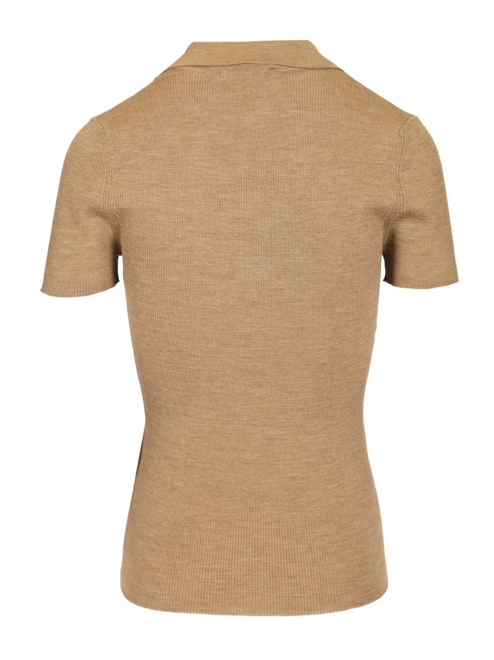 Max Mara Women Ribbed Wool Polo Shirt MAX MARA