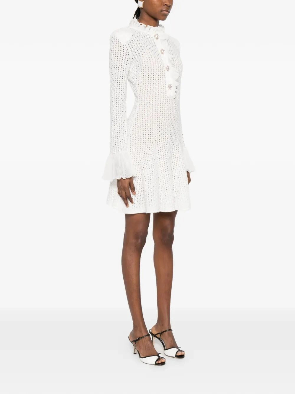 Self-Portrait Women Pointelle Knit Mini Dress SELF-PORTRAIT