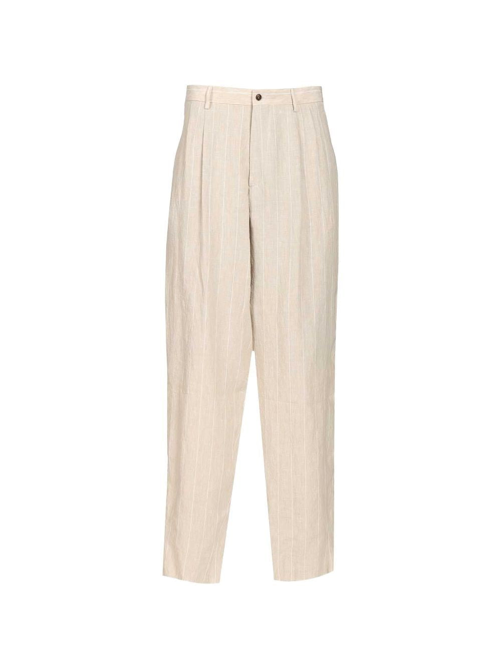 Giorgio Armani Men Double Pleated Linen Trousers GIORGIO ARMANI