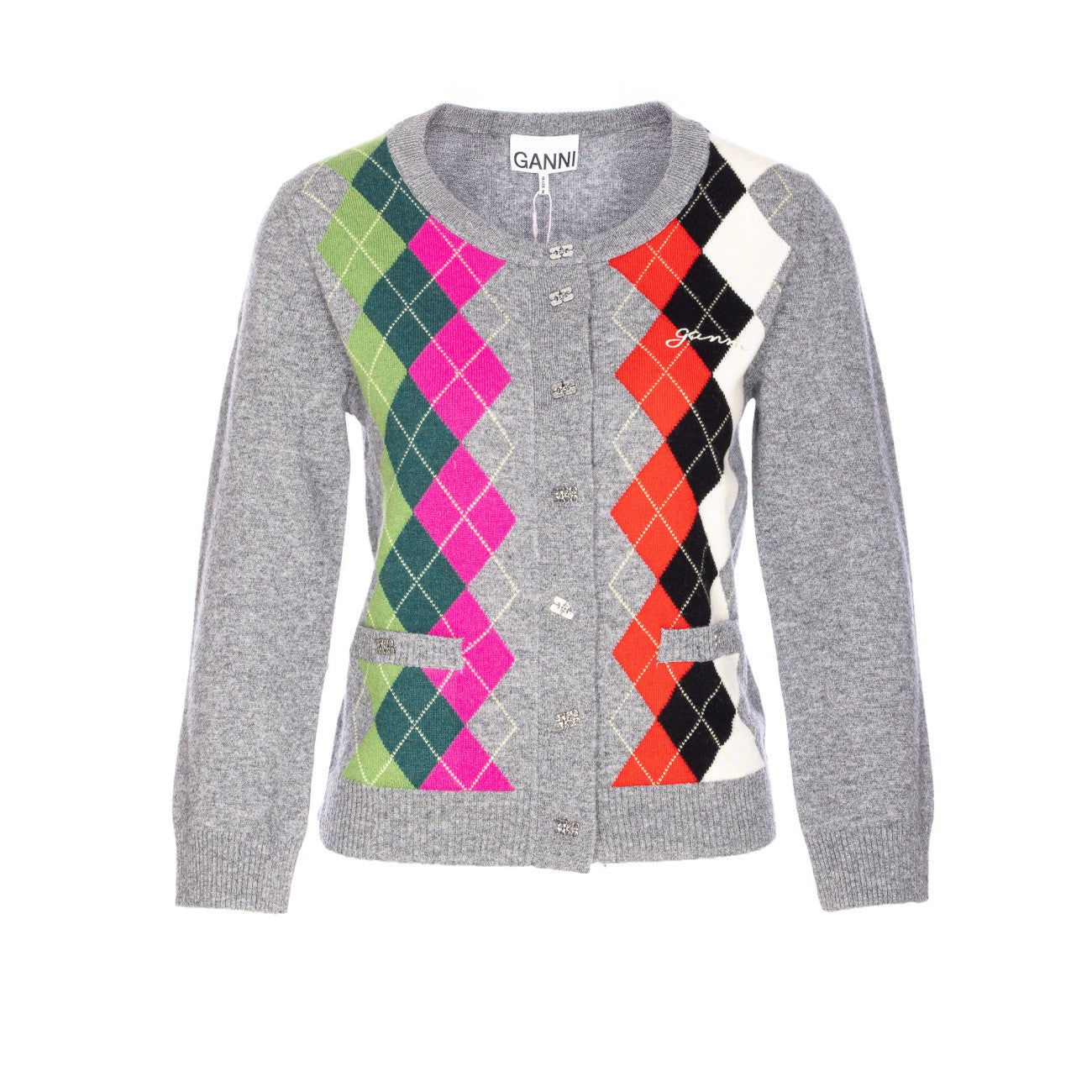 Ganni Women Check Cardigan GANNI