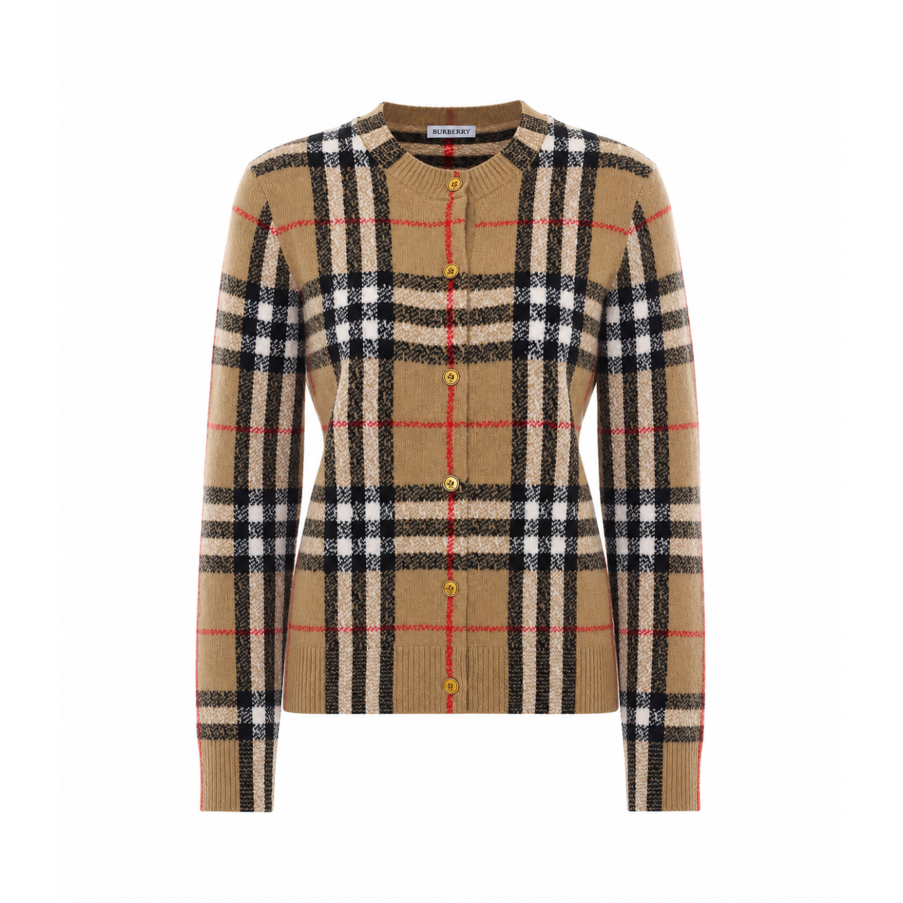 Burberry Women Check Cashmere Cardigan BURBERRY