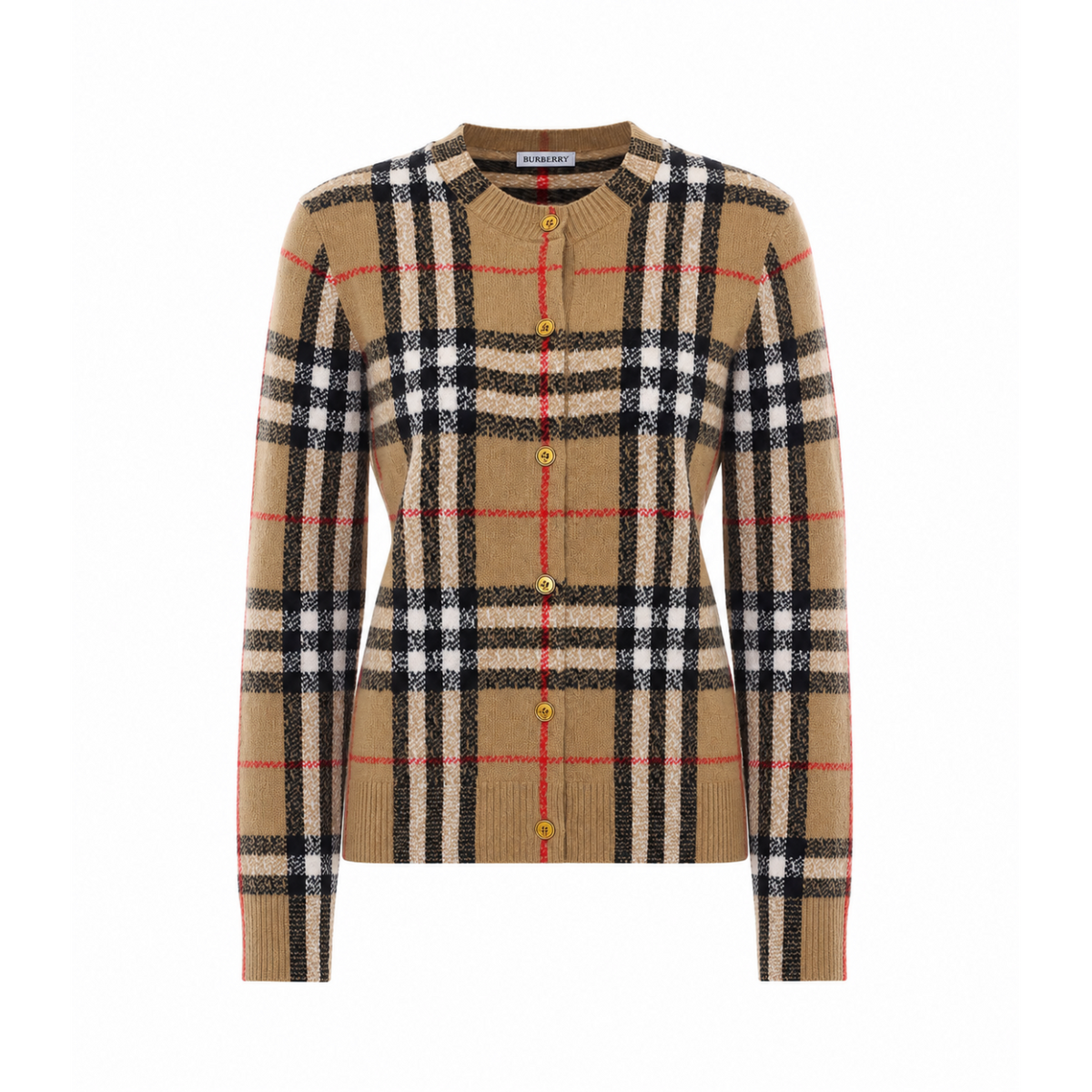 Burberry Women Check Cashmere Cardigan BURBERRY