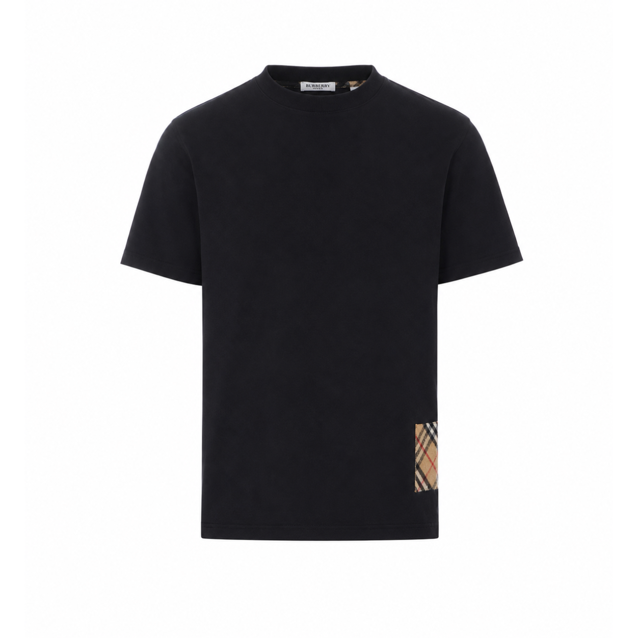 Burberry Men Check Cashmere Patch T-Shirt BURBERRY
