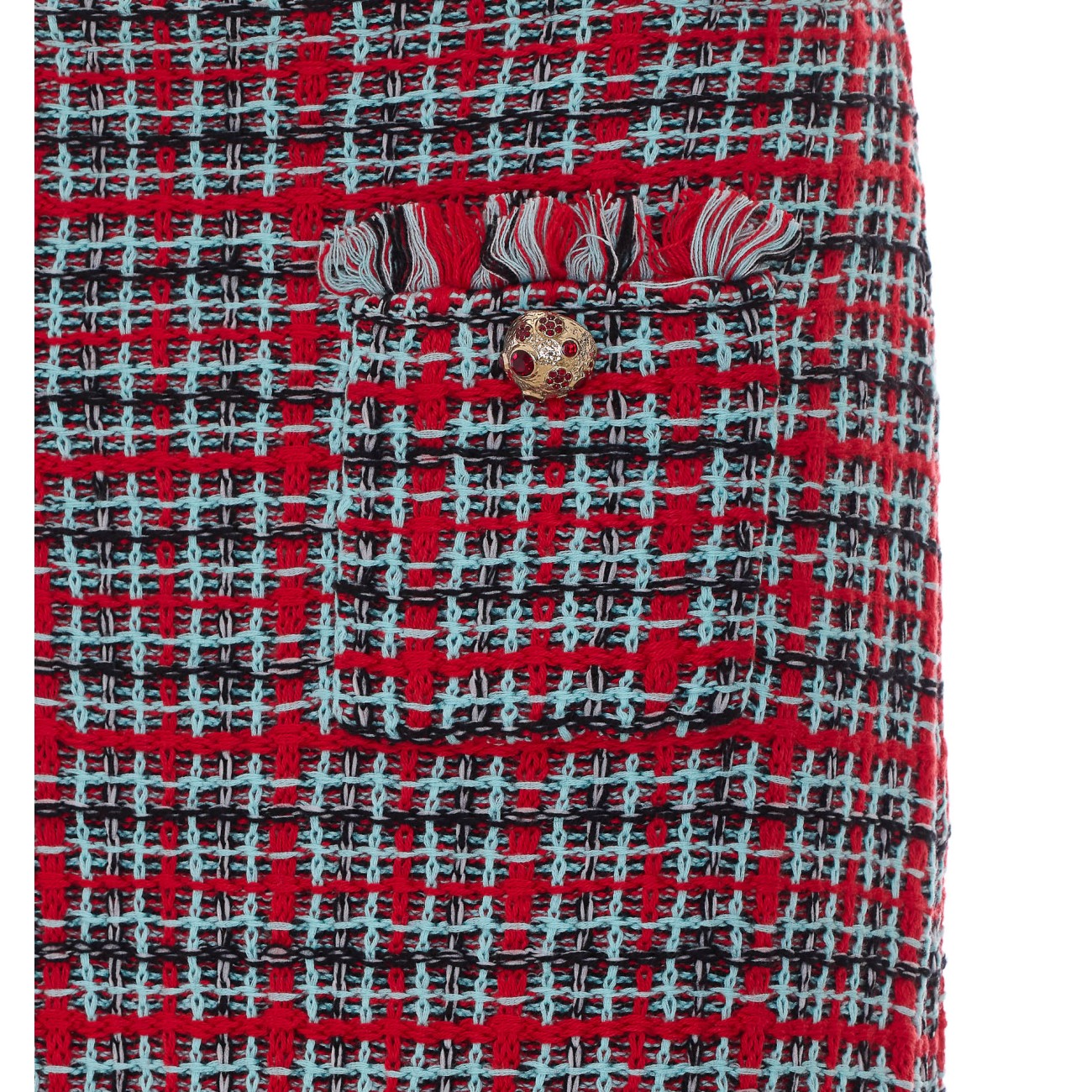 Self Portrait Women Check Frayed Knit Midi Skirt SELF-PORTRAIT