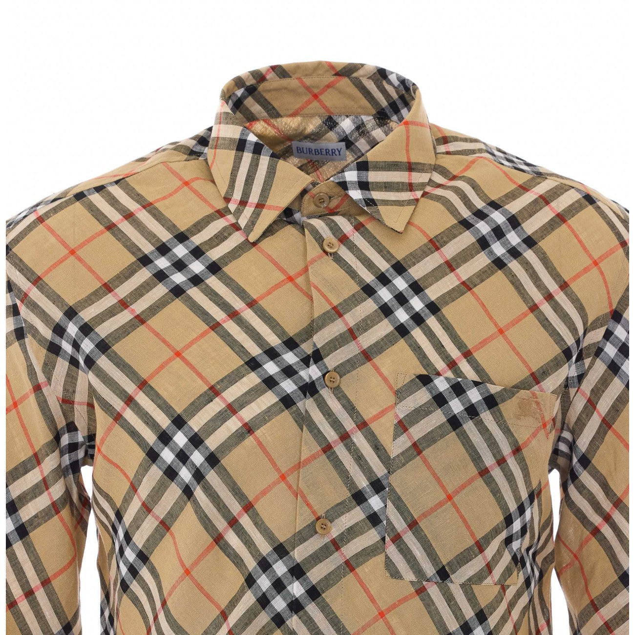 Burberry Men Check Linen Shirt BURBERRY