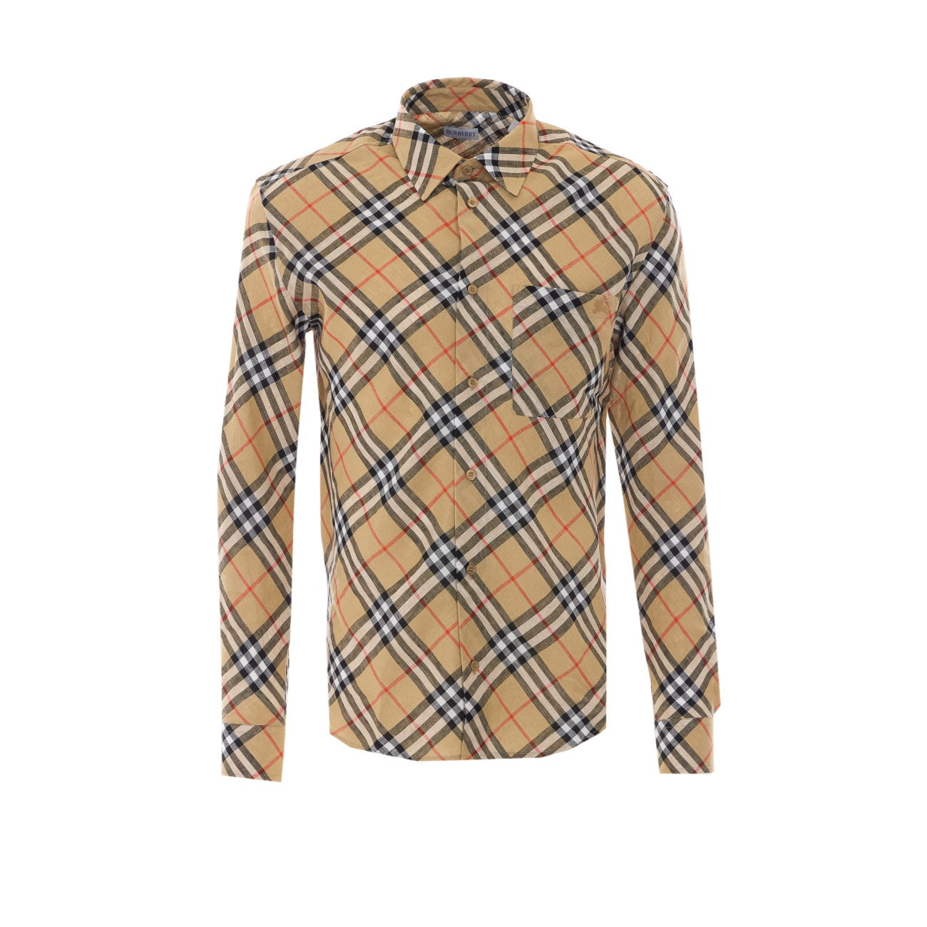 Burberry Men Check Linen Shirt BURBERRY