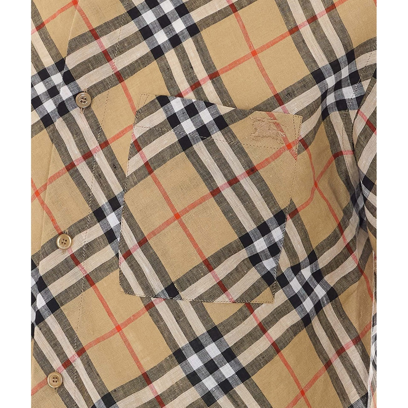 Burberry Men Check Linen Shirt BURBERRY