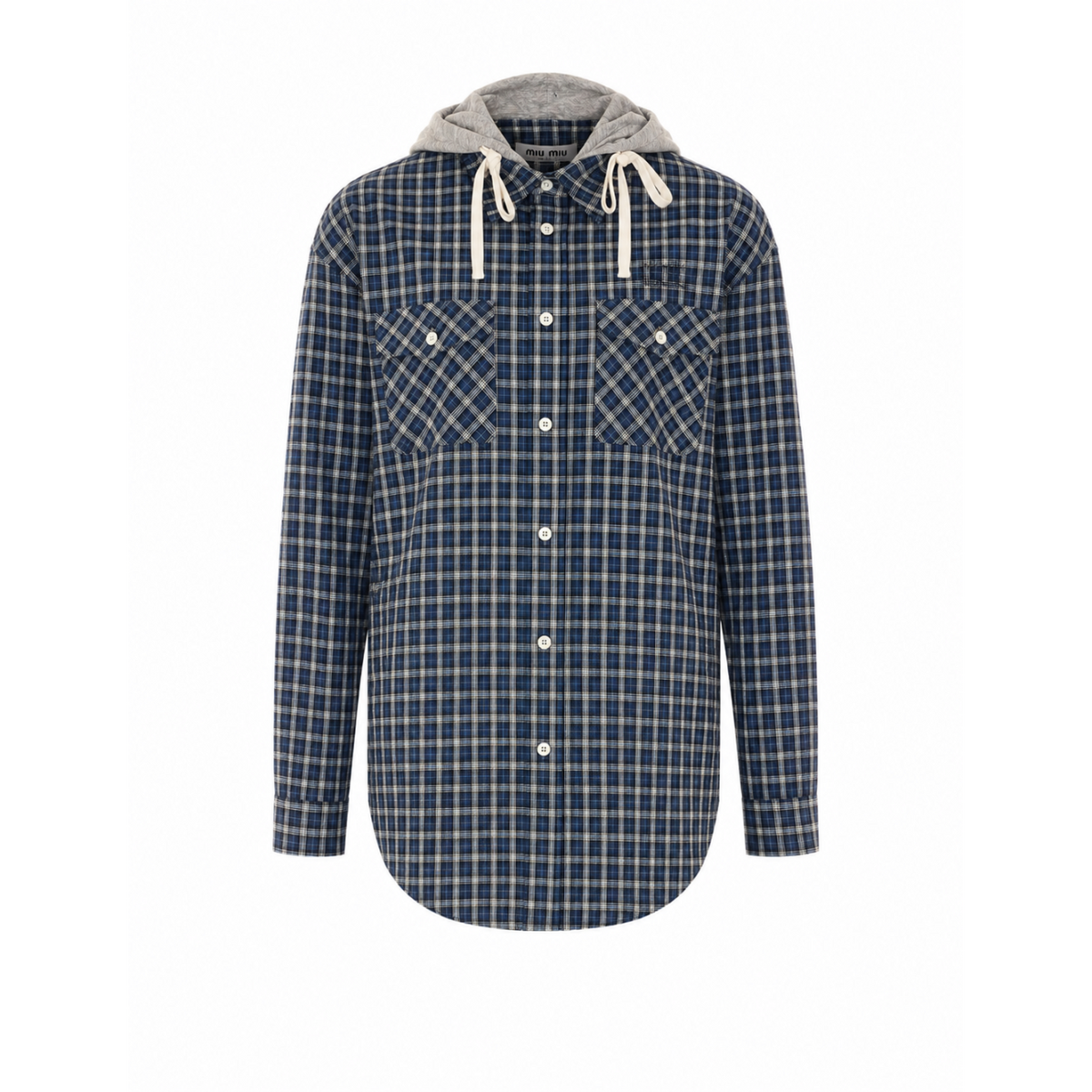 Miu Miu Women Check Logo Shirt MIU MIU