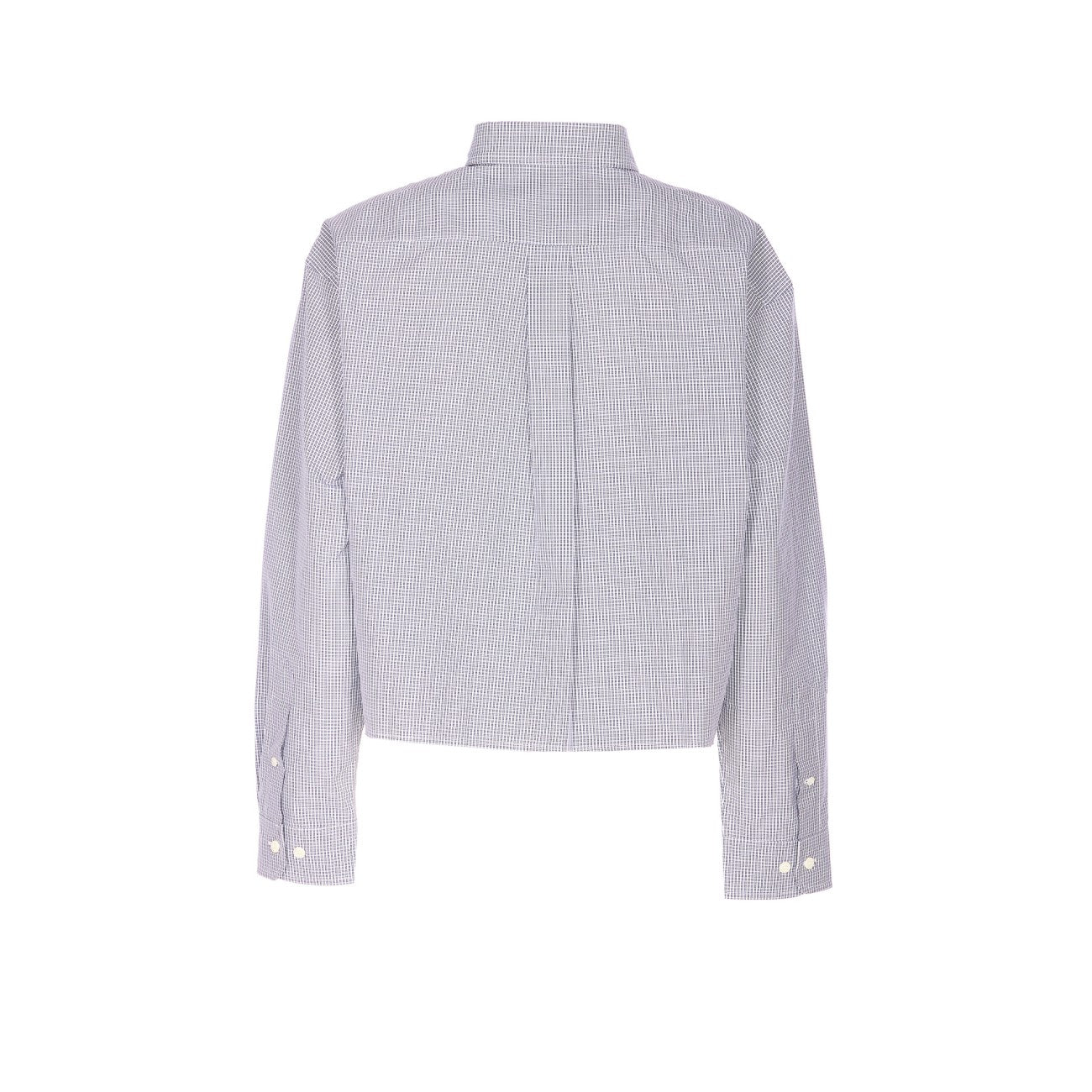 Miu Miu Women Check Motif Miu Miu Logo Shirt MIU MIU