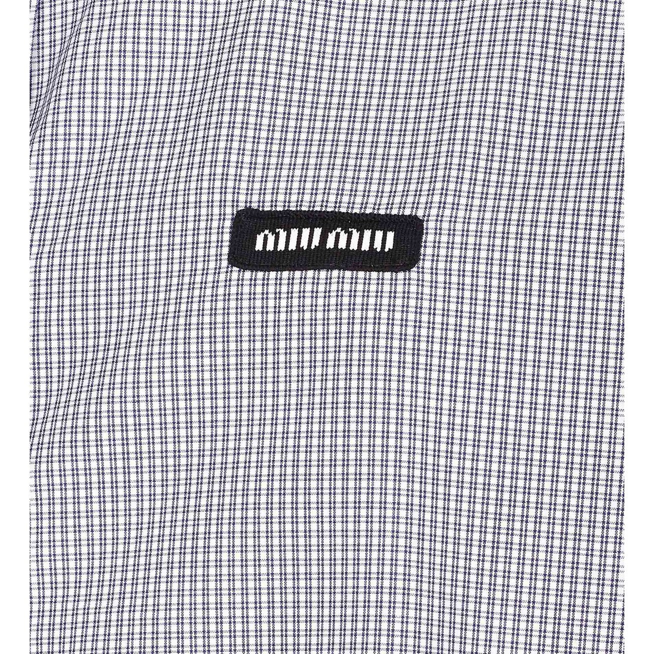 Miu Miu Women Check Motif Miu Miu Logo Shirt MIU MIU