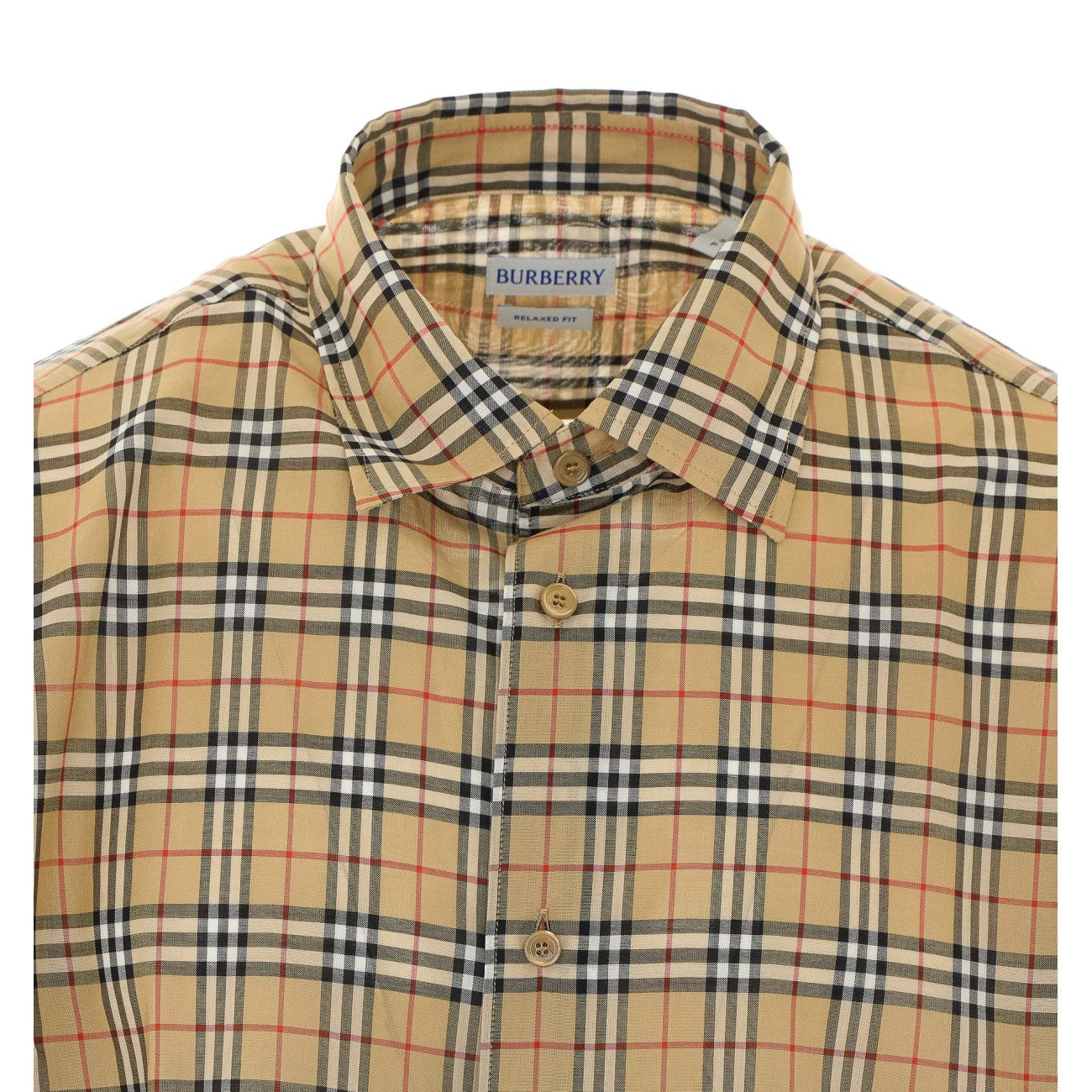 Burberry Men Check Motif Short Sleeves Shirt BURBERRY