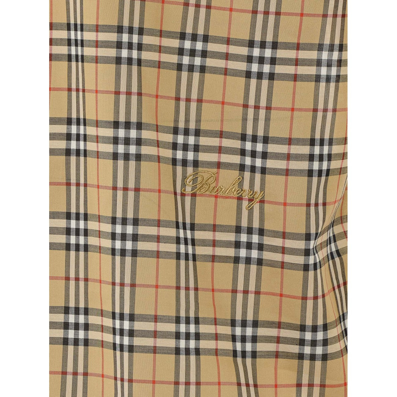 Burberry Men Check Motif Short Sleeves Shirt BURBERRY