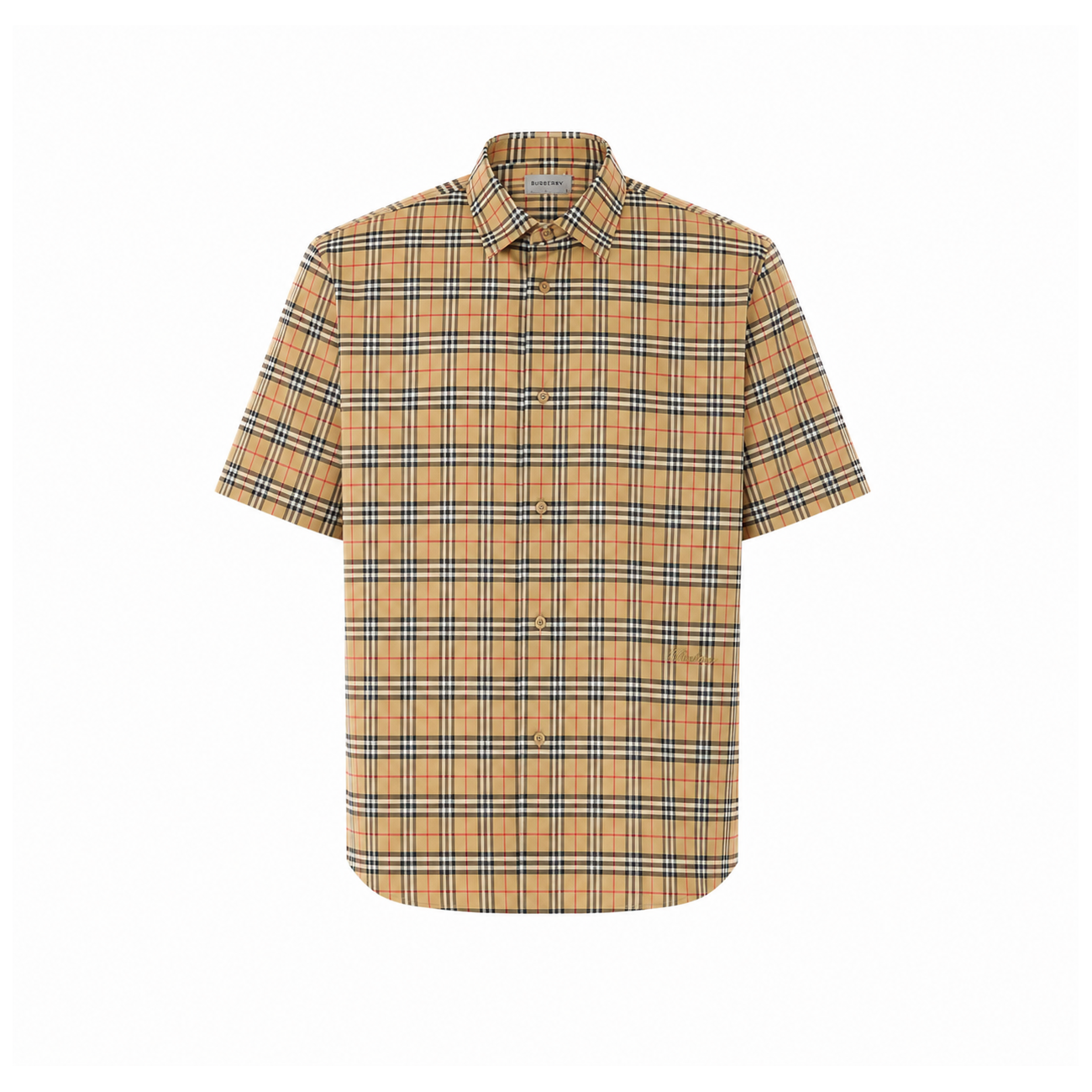 Burberry Men Check Motif Short Sleeves Shirt BURBERRY