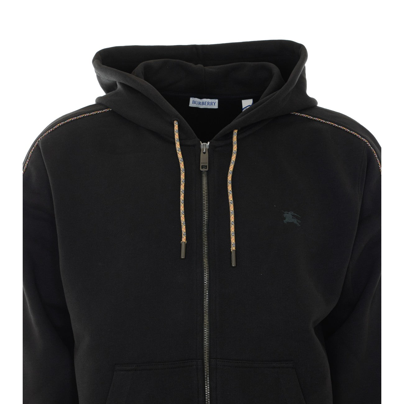 Burberry Men Check Trim Zip Hoodie BURBERRY