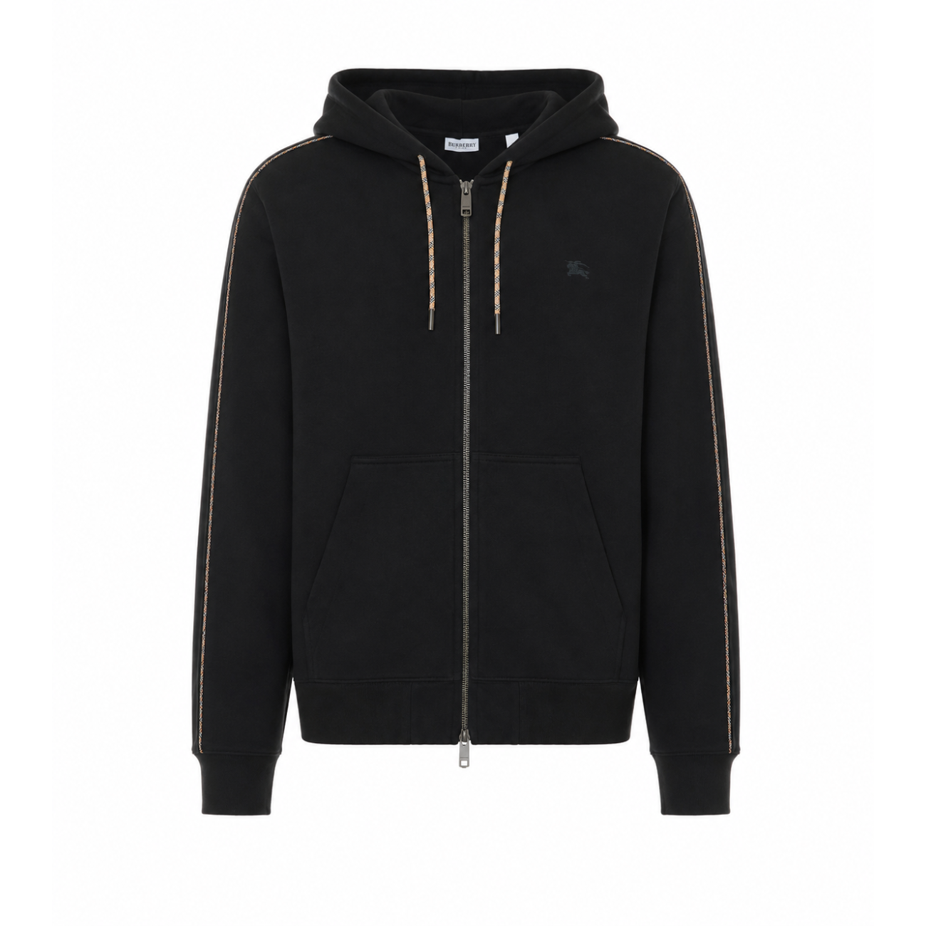 Burberry Men Check Trim Zip Hoodie BURBERRY