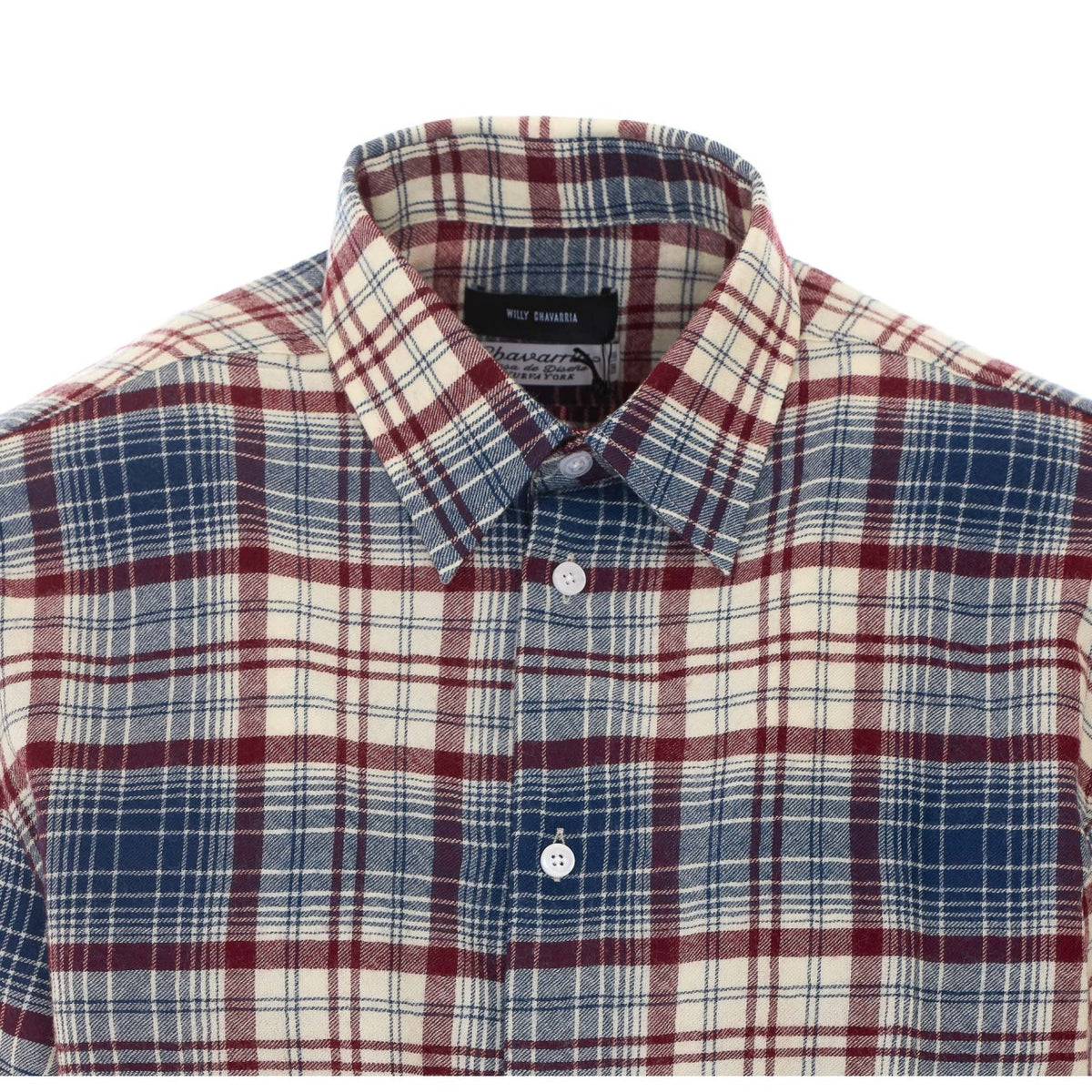 Willy Chavarria Men Check Woolen Shirt Willy Chavarria