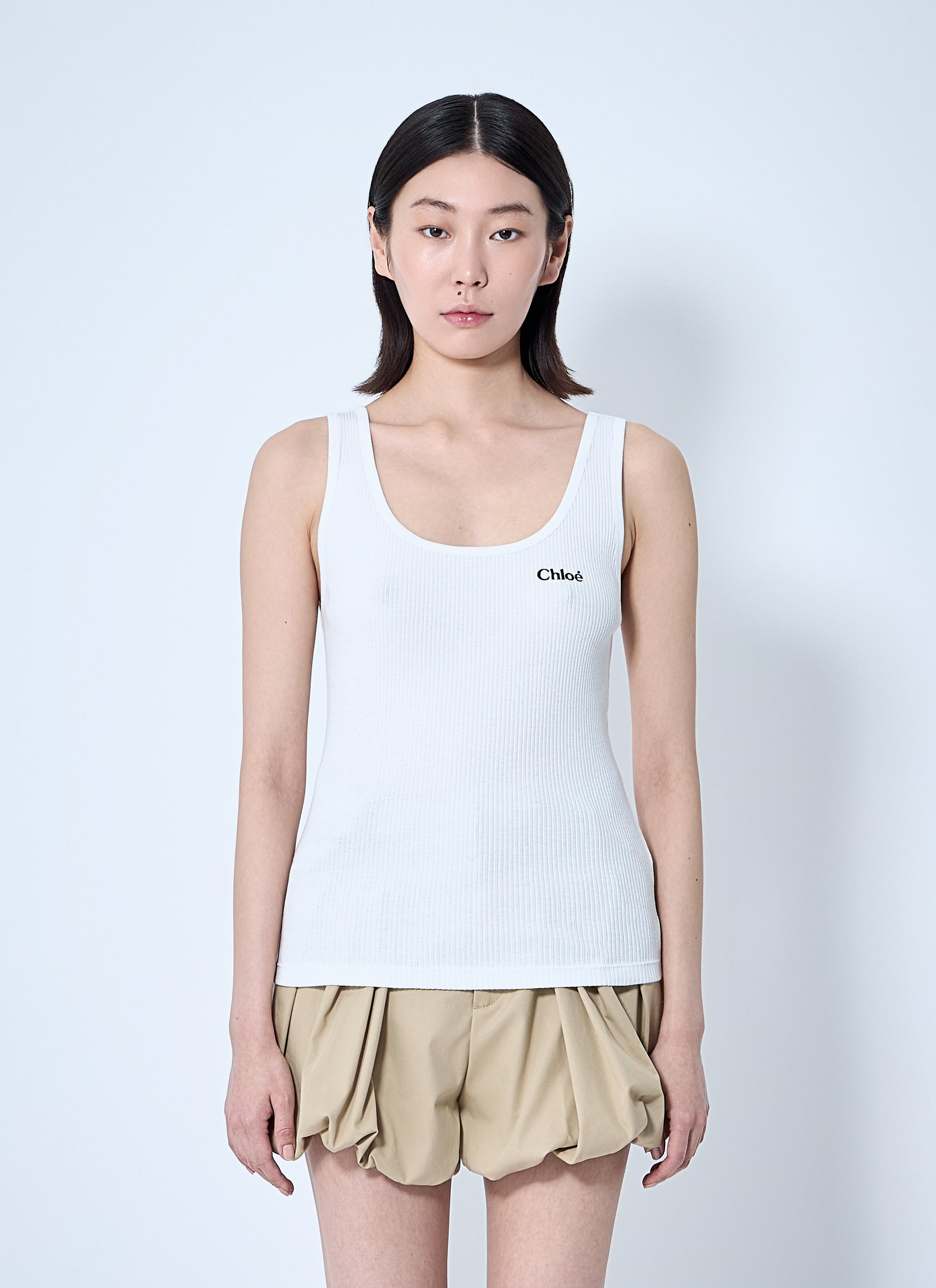 Chloé Women Logo Motif Tank Top CHLOE