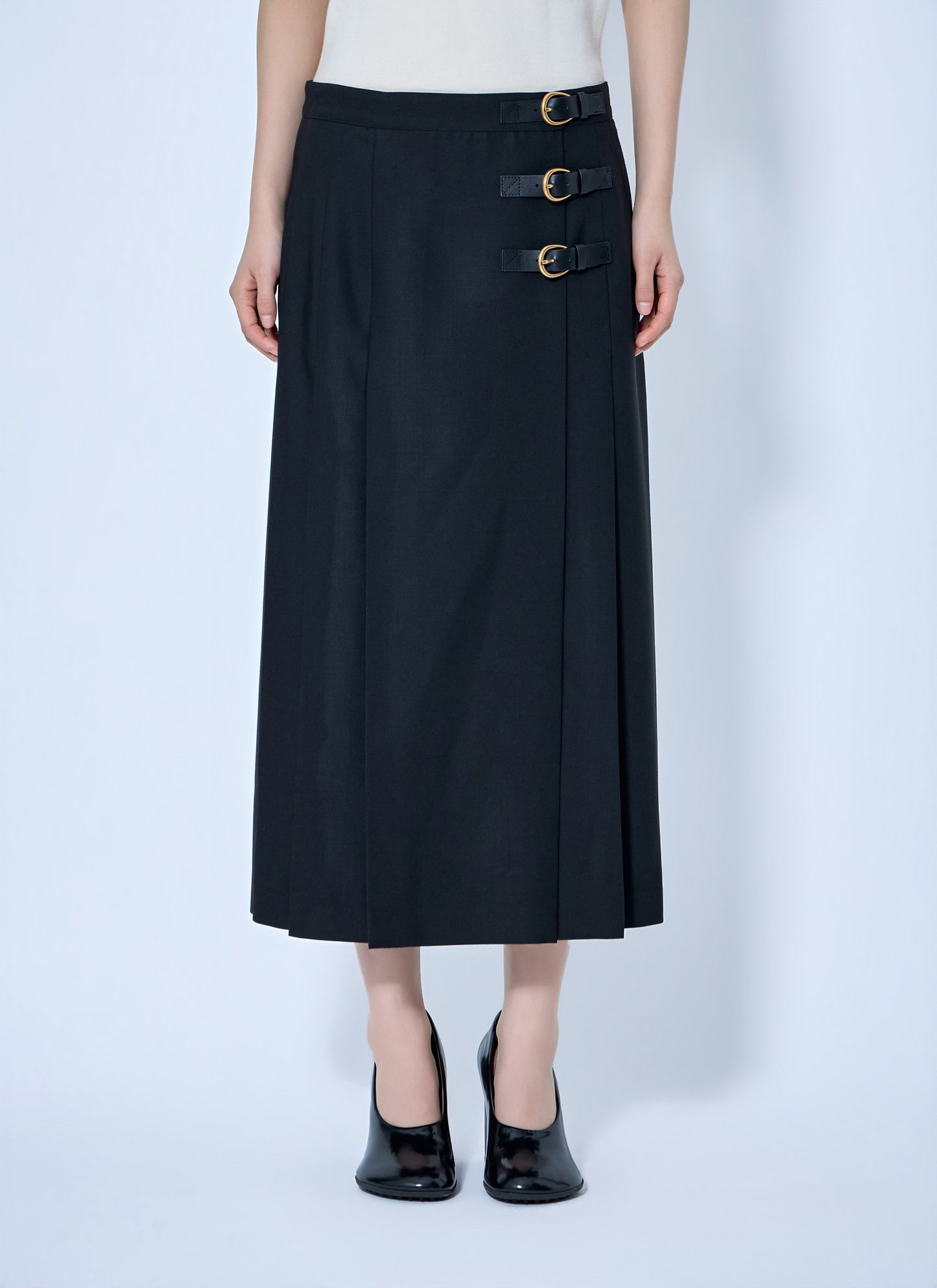 Chloé Women Virgin Wool Skirt With Buckles CHLOE