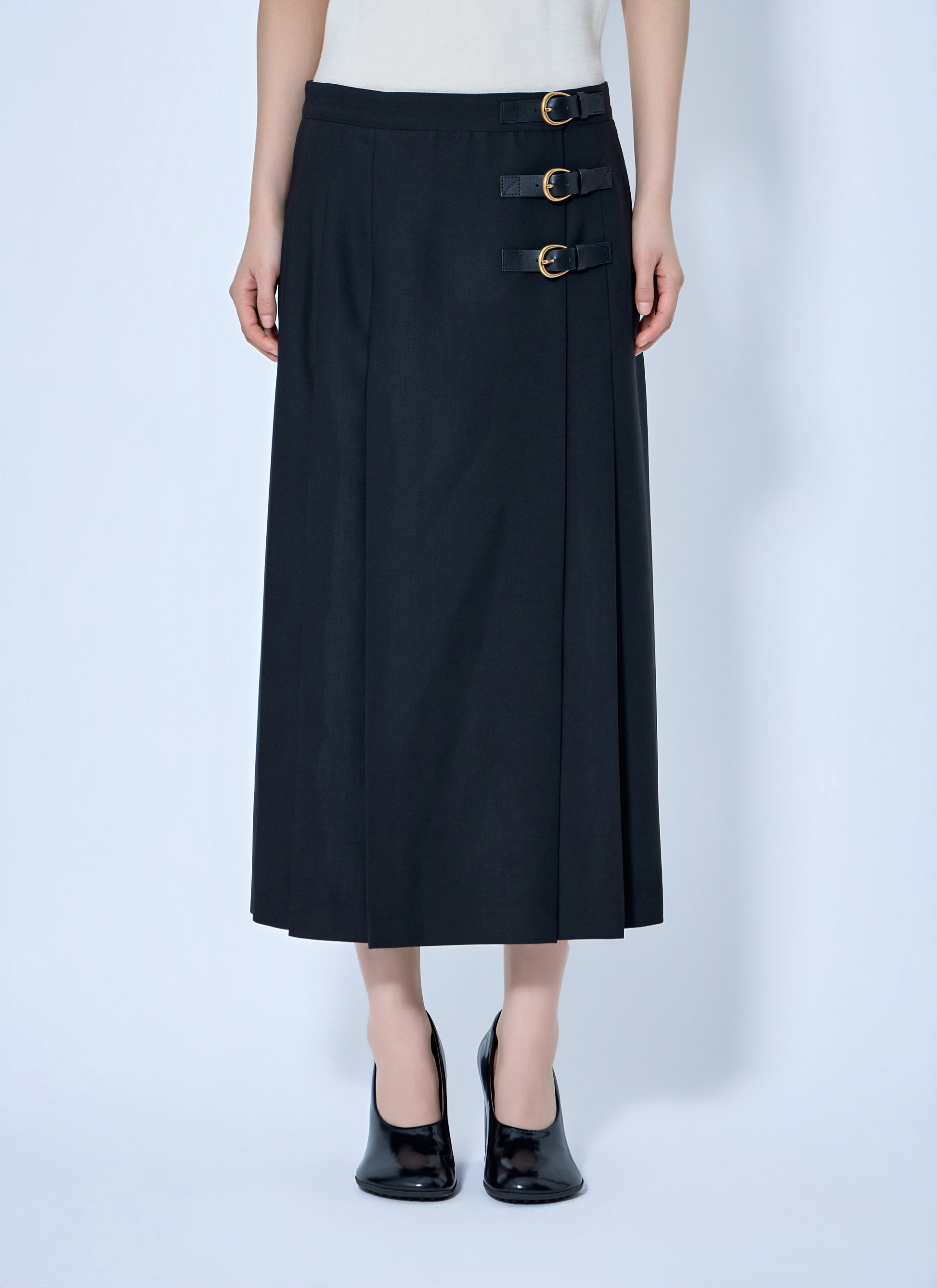 Chloé Women Virgin Wool Skirt With Buckles CHLOE