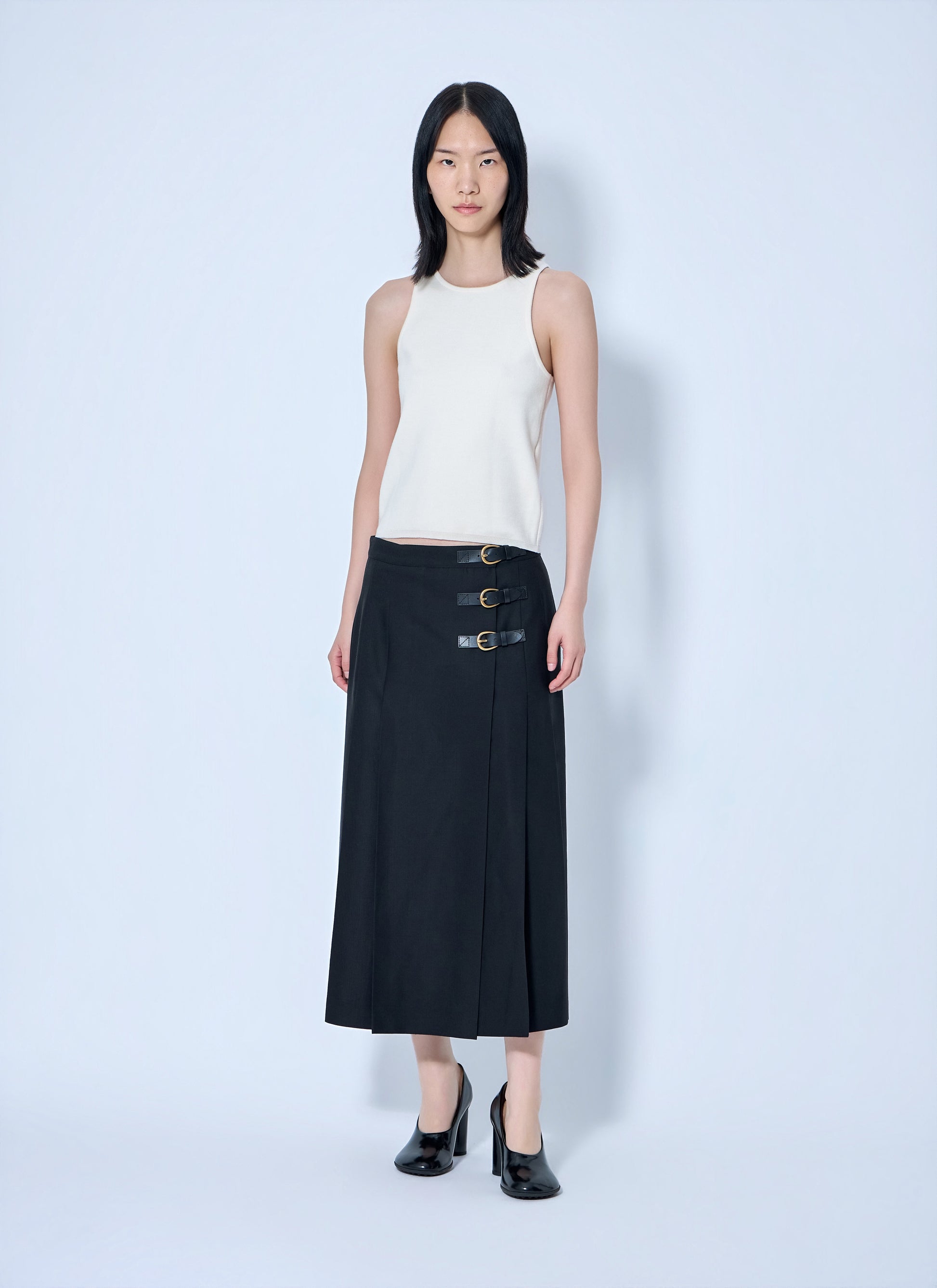 Chloé Women Virgin Wool Skirt With Buckles CHLOE