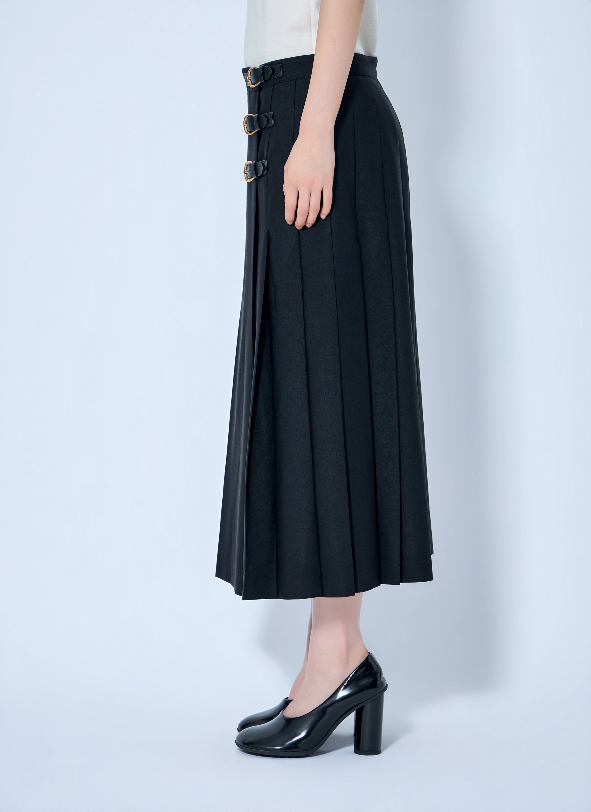 Chloé Women Virgin Wool Skirt With Buckles CHLOE