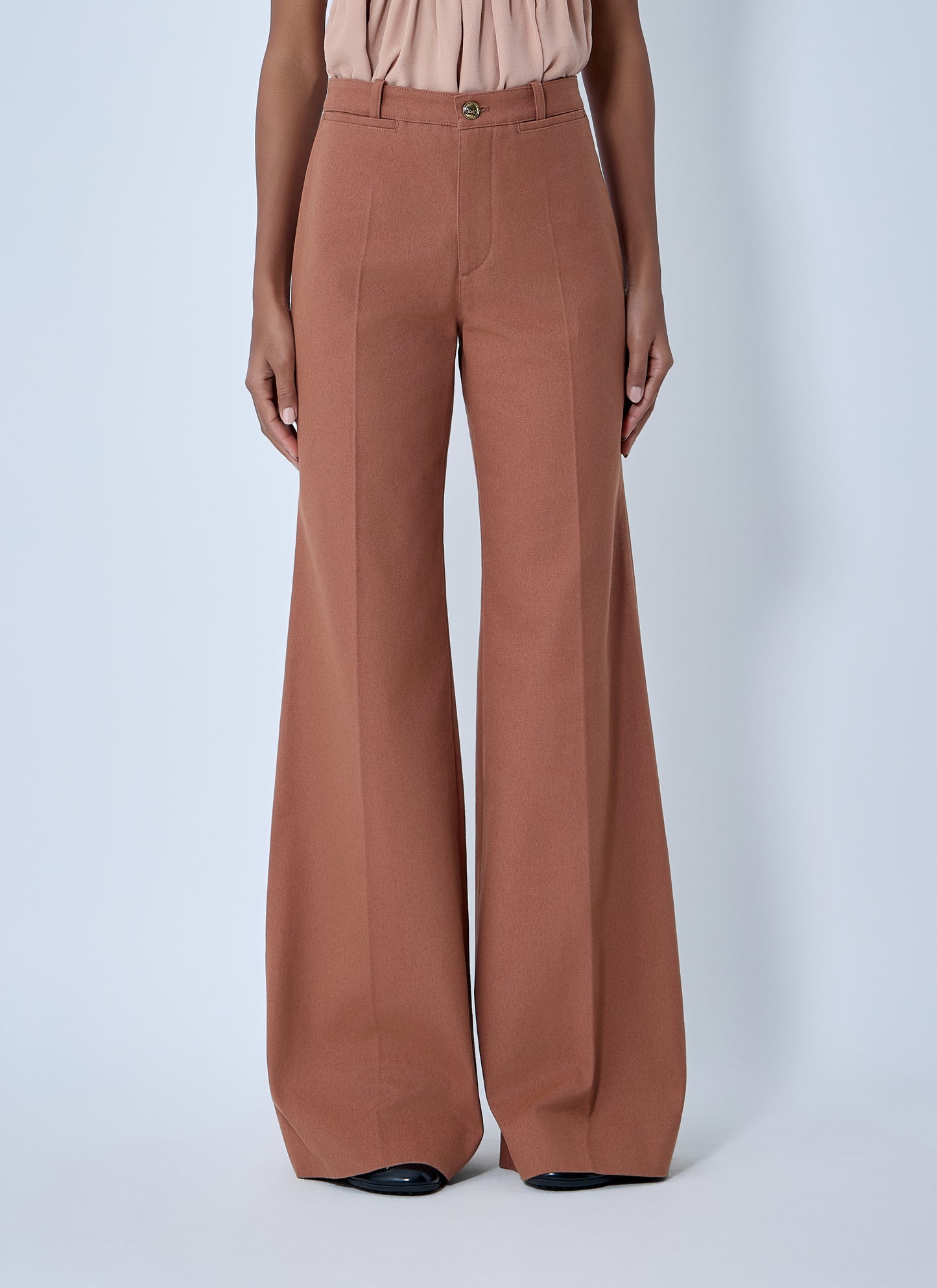 Chloé Women Flared Cotton Canvas Pants CHLOE