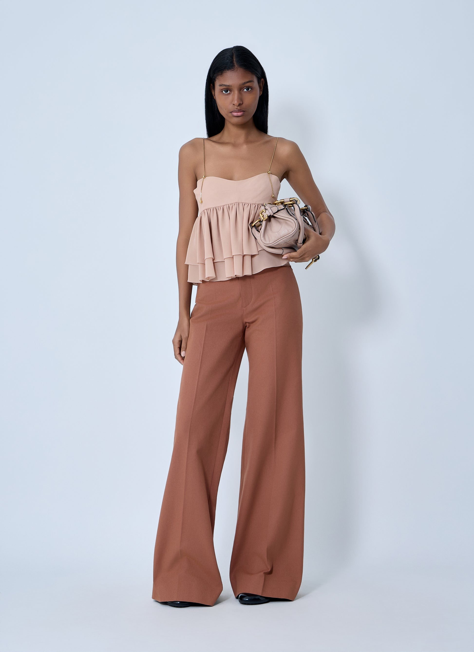 Chloé Women Flared Cotton Canvas Pants CHLOE