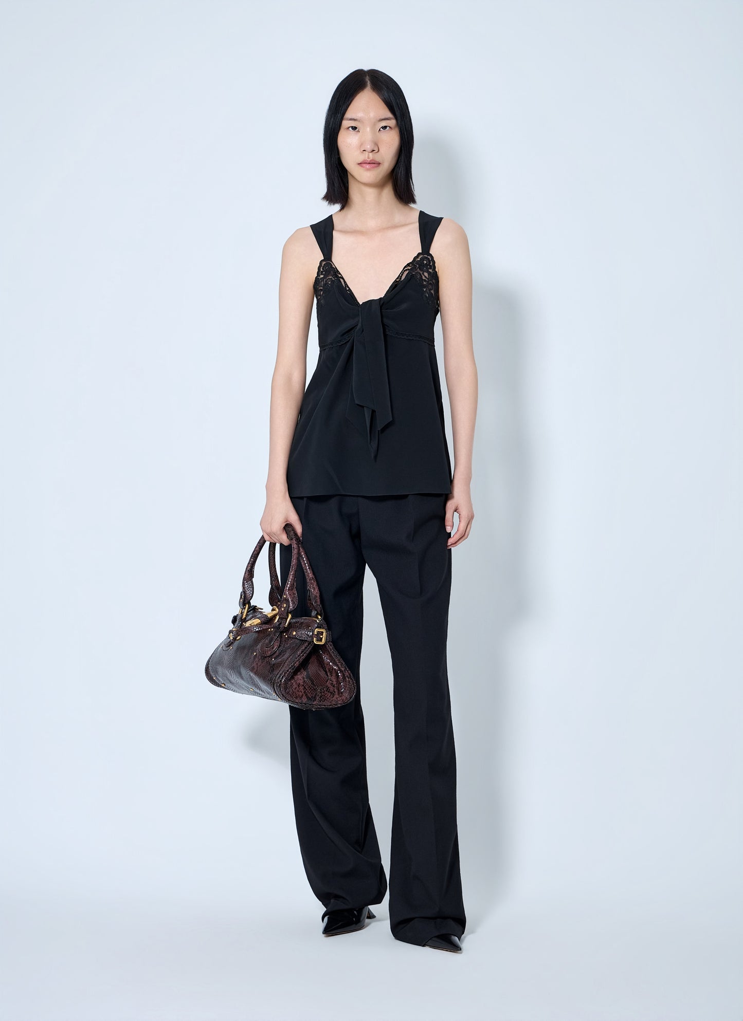 Chloé Women Lace-Trim Silk Crêpe Camisole CHLOE