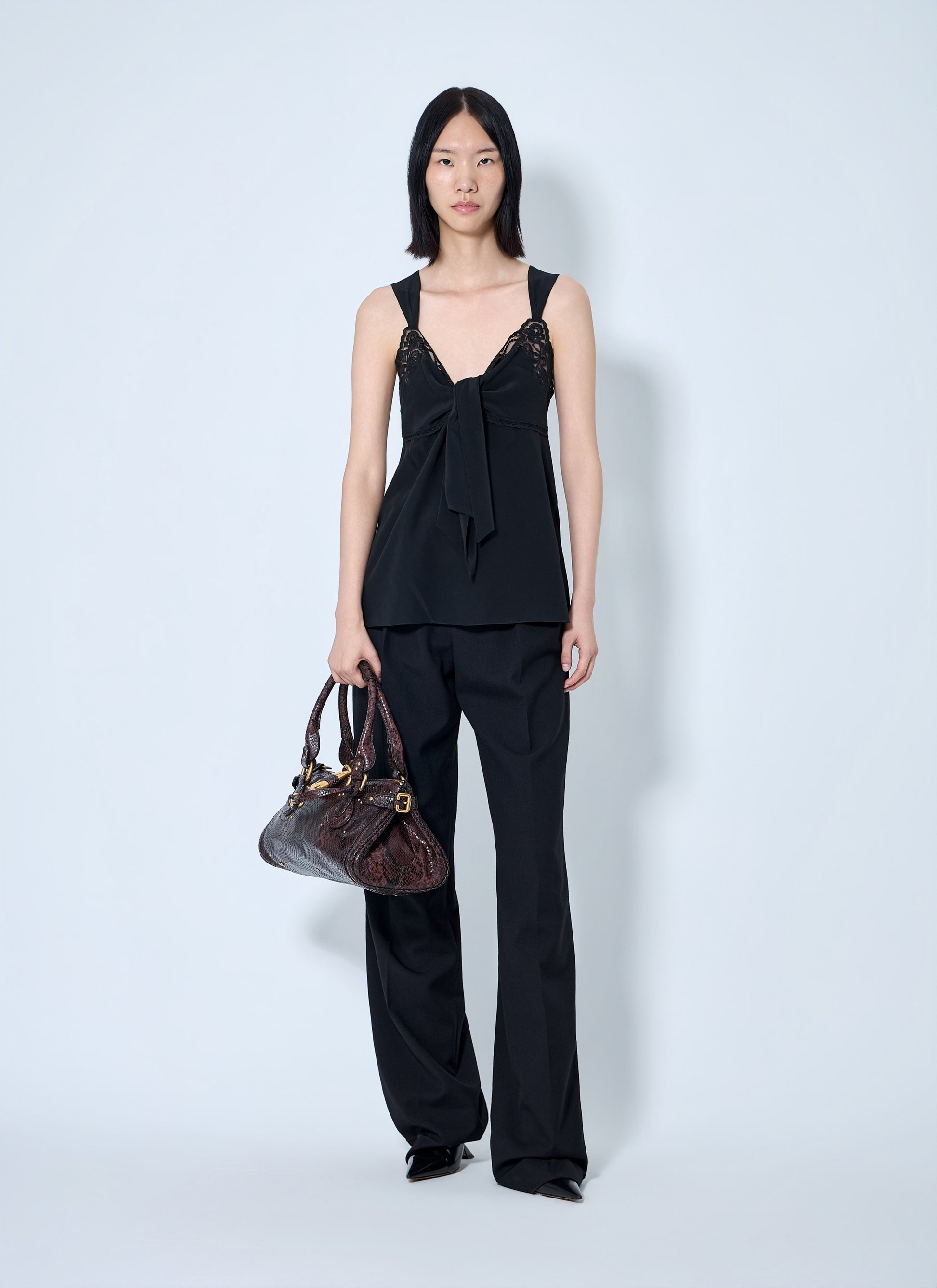 Chloé Women Lace-Trim Silk Crêpe Camisole CHLOE
