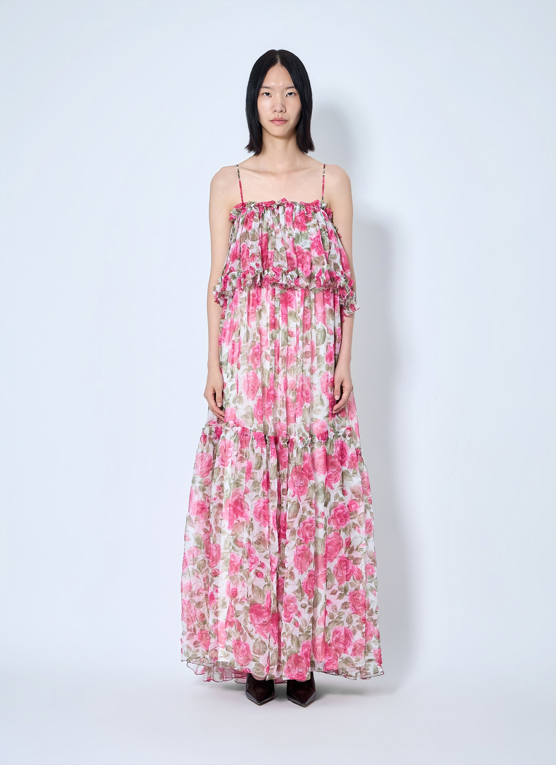 Chloé Women Long Silk Muslin Dress CHLOE