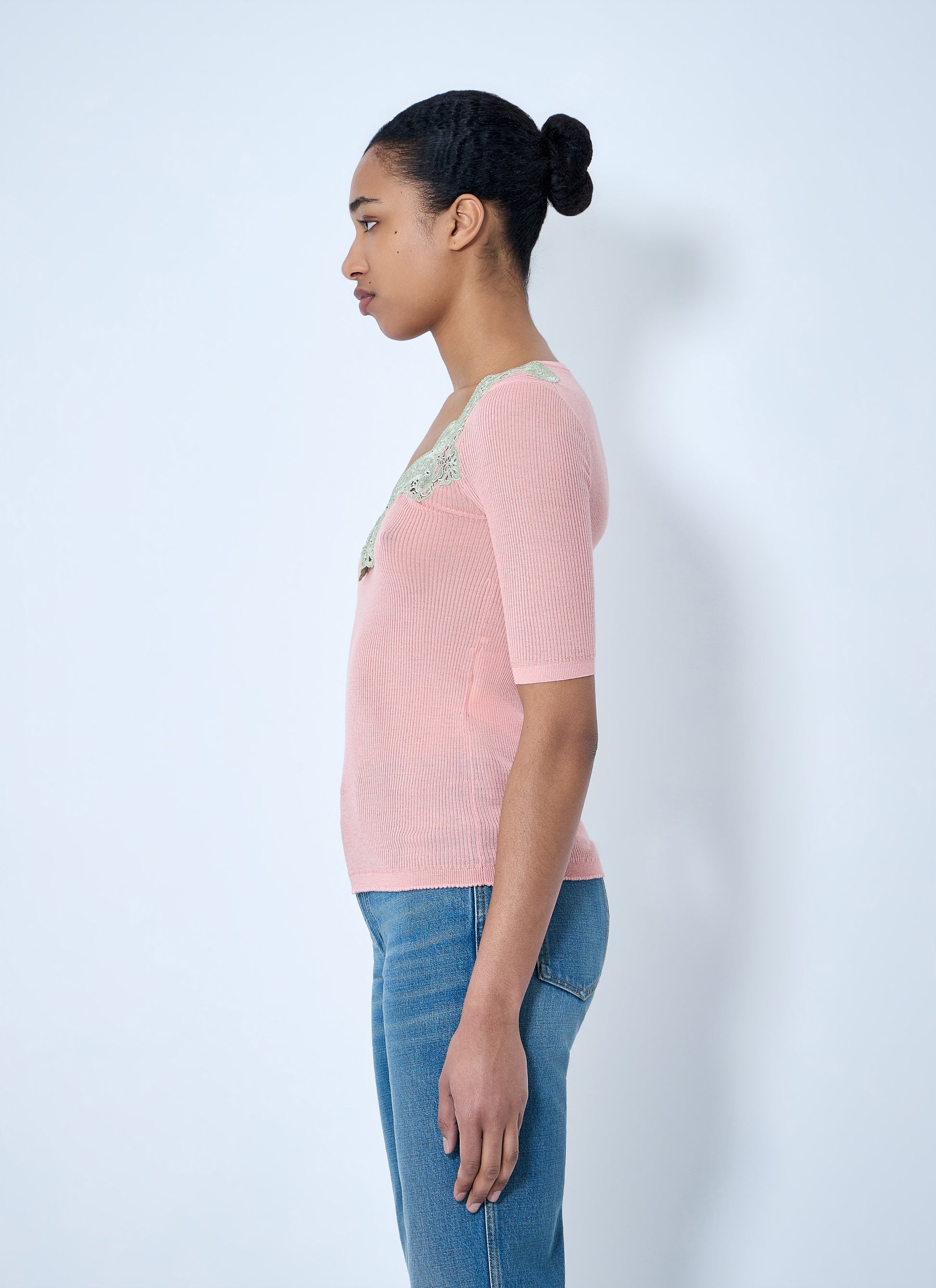 Chloé Women Embroidered Neckline Knit Top CHLOE